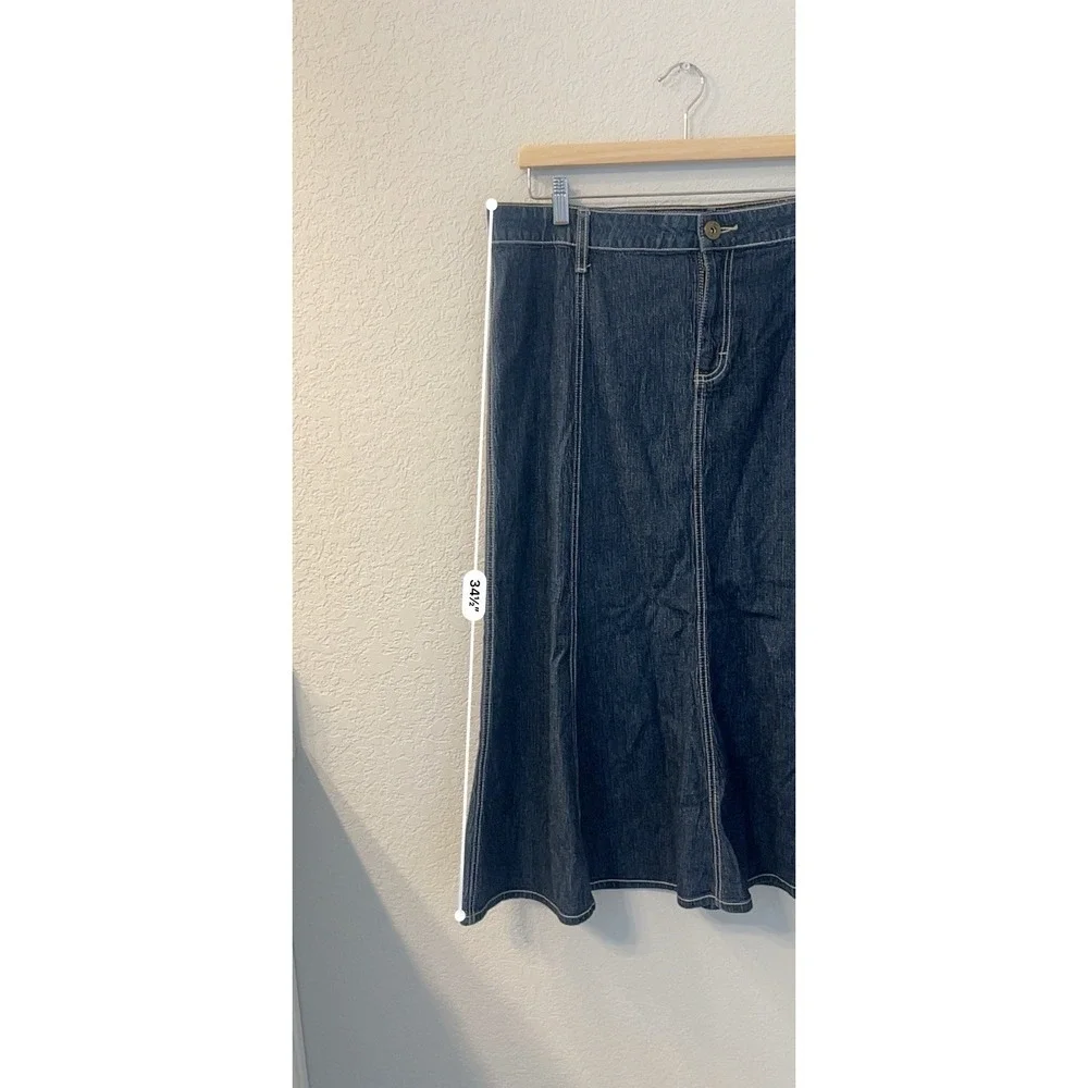 Riders Copper Women 15M Blue Jean Long Dark Wash Flared Panel